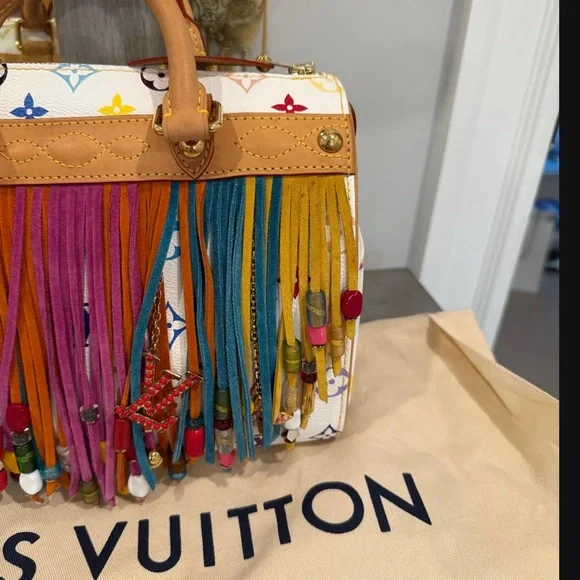Louis Vuitton X Murakami Vintage Multicolor Fringe Speedy 25 Handbag - Picture 9 of 10